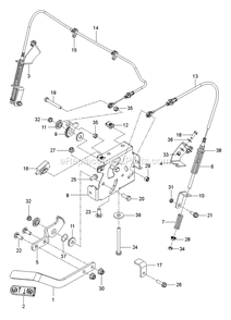 Parking Brake Diagram and Parts List for RZT48X (967671001-00)(2019-02) RedMax Lawn Tractor