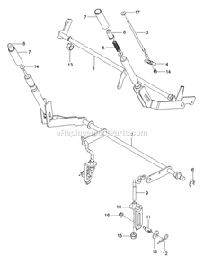 Mower Lift / Deck Lift Diagram and Parts List for RZT42 (96767190101)(2020-08) RedMax Lawn Tractor