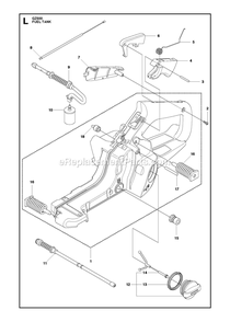 Fuel Tank Diagram and Parts List for GZ500  RedMax Chainsaw