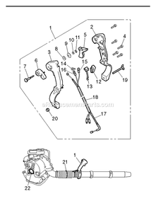 Handle And Controls Diagram and Parts List for EBZ8050RH (966364101)(90100101 AND UP) RedMax Leaf Blower / Vacuum