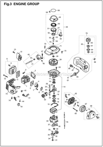 Carburetor Diagram and Parts List for AG2300 660001 AND UP RedMax Auger