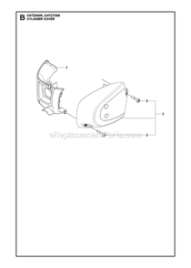 Cylinder Cover Diagram and Parts List for CHTZ600R,CHTZ750R  RedMax Hedge Trimmer