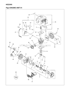 Engine 1 Diagram and Parts List for HEZ230S 2017-03 RedMax Edger