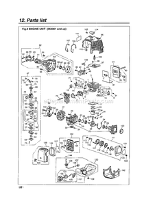 Engine Diagram and Parts List for EXZ2500SHE 352001 - 50099999 RedMax Edger