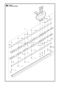 Cutting Equipment Diagram and Parts List for HTZ2460 (967335001)(2018-02) RedMax Hedge Trimmer
