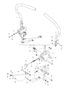 Steering Diagram and Parts List for CZT52 (967671301-00)(2017-09) RedMax Lawn Tractor