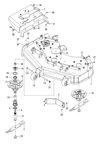 Mower Deck / Cutting Deck Diagram and Parts List for CZT60L (967943701-00)(2018-09) RedMax Lawn Tractor