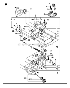 Crankcase Diagram and Parts List for G5300 000001 AND UP RedMax Chainsaw