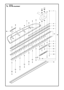 Cutting Equipment Diagram and Parts List for HTZ750  RedMax Hedge Trimmer