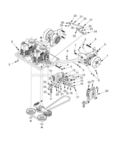 Hydraulic Pump - Motor 1 Diagram and Parts List for CV48 (970465201)(2020-02) RedMax Lawn Tractor