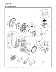 Housing Diagram and Parts List for EBZ7500RH (01200101 AND UP)(2014-04) RedMax Leaf Blower / Vacuum