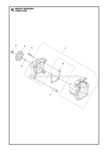 Crankcase Diagram and Parts List for EBZ8550 EBZ8550RH RedMax Leaf Blower / Vacuum