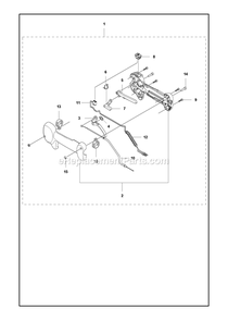 Throttle Controls Diagram and Parts List for PSTZ260S (970450001)(2019-10) RedMax Pole Saw