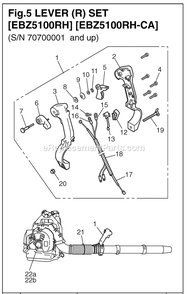 Handle And Controls Diagram and Parts List for EBZ5100RHCA 70700001 AND UP RedMax Leaf Blower / Vacuum