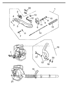Handle And Controls Diagram and Parts List for EBZ8050 (966364001)(90100101 AND UP) RedMax Leaf Blower / Vacuum