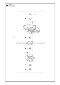 Crankcase Diagram and Parts List for CHT220 966712801 RedMax Hedge Trimmer