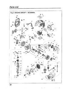 Engine Diagram and Parts List for BC2600DL 660001 - 978728 RedMax Edger
