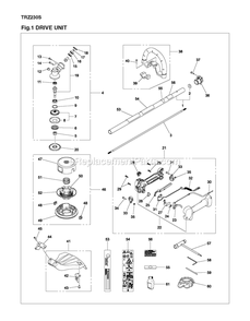 Drive Diagram and Parts List for TRZ230S (967194101)(2018-02) RedMax Edger
