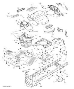 Chassis / Frame Diagram and Parts List for YT1842 (96041044800)(2019-09) RedMax Lawn Tractor
