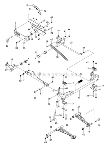 Mower Lift / Deck Lift Diagram and Parts List for CZT60L (967943701-00)(2018-09) RedMax Lawn Tractor