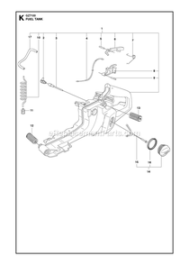 Fuel Tank Diagram and Parts List for GZ7100  RedMax Chainsaw