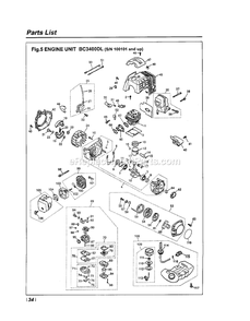 Engine Diagram and Parts List for BC3400DL 100101 AND UP RedMax Edger