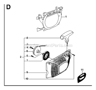 Starter Diagram and Parts List for G5300 000001 AND UP RedMax Chainsaw
