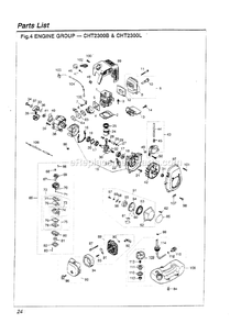 Engine Diagram and Parts List for CHT2300B 966859 - 972832 RedMax Hedge Trimmer