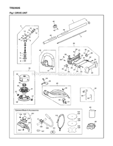 Drive Diagram and Parts List for TR2350S 90200101 AND UP RedMax Edger