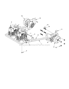 Transmission Diagram and Parts List for CV54 (970465101)(2020-02) RedMax Lawn Tractor