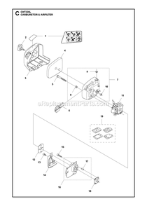 Fuel Tank Diagram and Parts List for CHT220L  RedMax Hedge Trimmer