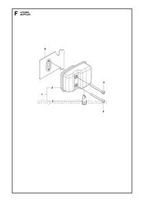 Muffler Diagram and Parts List for HTZ2460 (967335001)(2018-02) RedMax Hedge Trimmer