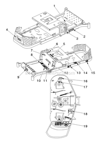 Decals Diagram and Parts List for RZT48 (96767200200)(2019-12) RedMax Lawn Tractor