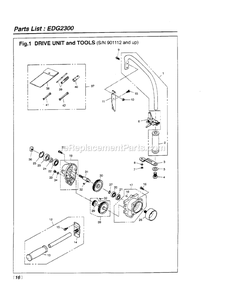 Attachments Diagram and Parts List for EDG2300 901112 AND UP RedMax Auger
