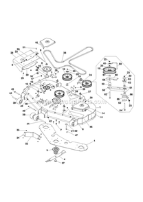 Mowing Deck Diagram and Parts List for CZTE60  RedMax Lawn Tractor