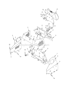 Frame 1 Diagram and Parts List for CV48 (970465201)(2020-02) RedMax Lawn Tractor