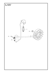 Ignition System Diagram and Parts List for BCZ350S  RedMax Brush Cutter