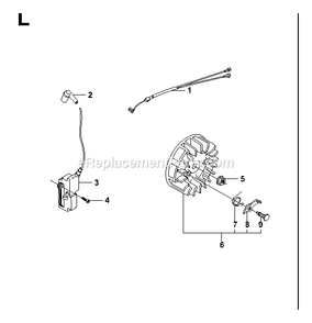 Ignition System Diagram and Parts List for G5300 000001 AND UP RedMax Chainsaw