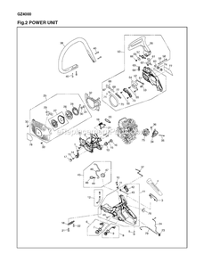 Housing Diagram and Parts List for GZ4000 60322501 AND UP RedMax Chainsaw