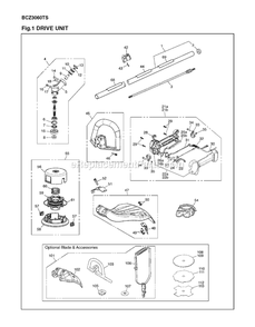 Drive Diagram and Parts List for BCZ3060TS 00400101 AND UP RedMax Edger
