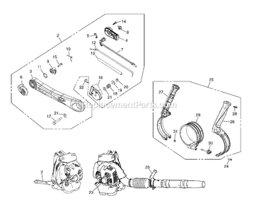 Handle And Controls Diagram and Parts List for EBZ8500 (10200101 AND UP)(2012-08) RedMax Leaf Blower / Vacuum
