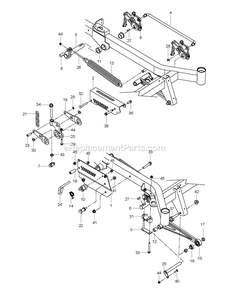 Mower Lift / Deck Lift Diagram and Parts List for CZT60X (967671801-00)(2017-09) RedMax Lawn Tractor