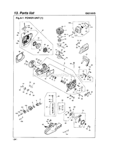 Engine 1 Diagram and Parts List for G621AVS 200101 - 330137 RedMax Chainsaw