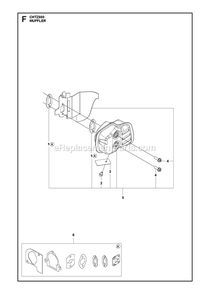 Muffler Diagram and Parts List for CHTZ600  RedMax Hedge Trimmer