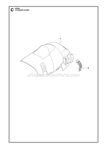 Cylinder Cover Diagram and Parts List for GZ381  RedMax Chainsaw