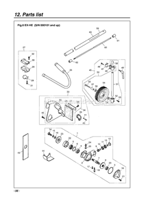 Attachments Diagram and Parts List for EXZ2401SHE 50100000 - 60099999 RedMax Edger