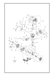 Engine 1 Diagram and Parts List for PSTZ260S (970450001)(2019-10) RedMax Pole Saw
