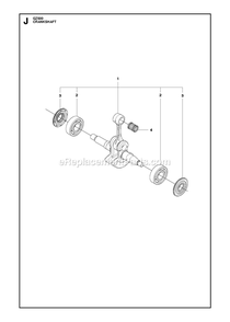 Crankshaft Diagram and Parts List for GZ500  RedMax Chainsaw