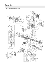 Engine Diagram and Parts List for HEZ2460F 00700101 AND UP RedMax Edger