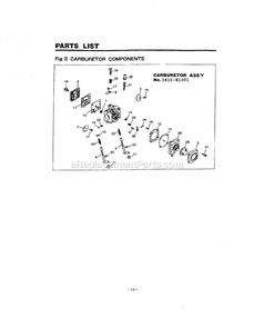 Carburetor Diagram and Parts List for EBA431 711927 AND UP RedMax Leaf Blower / Vacuum